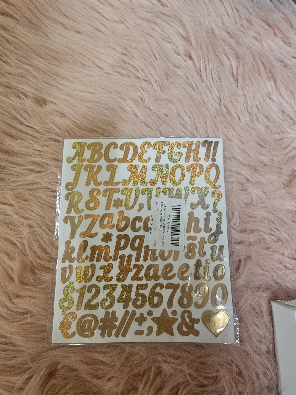 Gold Glitter Alphabet Sticker Sheet - Home Design Décor